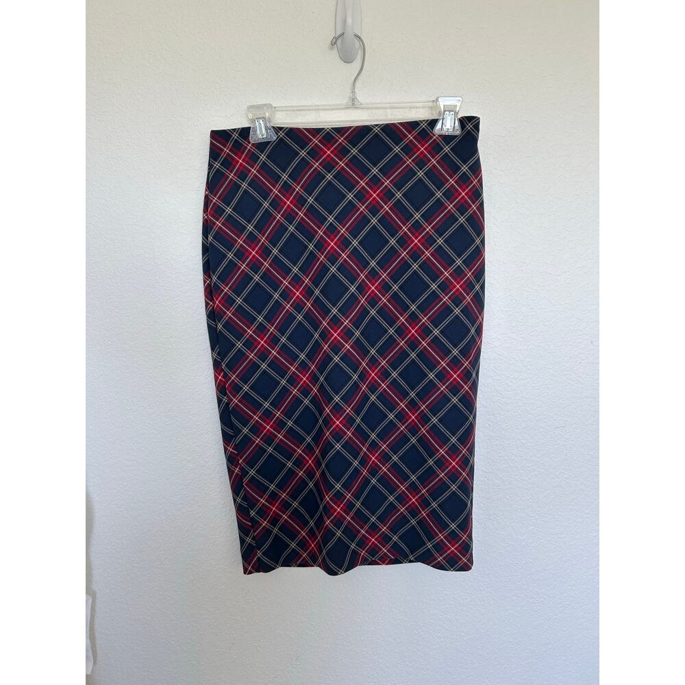 Express High Waisted Plaid Midi Skirt - 6